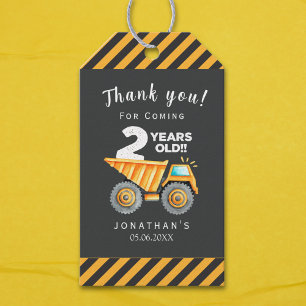 Builder-Themed Party for 2-Year-Old Boy Gift Tags