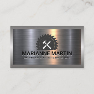 Builder Tools Logo   Metal Background Business Card