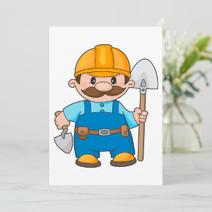 Builder With A Shovel Invitation