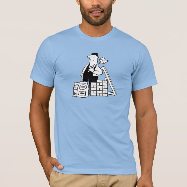 Builder with Building Materials T-Shirt (Front)