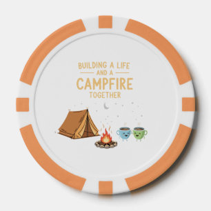 Building a Life & Campfire Together   Cute Couple  Poker Chips