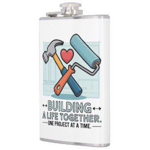 Building a Life Together   Cute DIY Couple & Home  Hip Flask