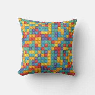 Building Block Kids Throw Pillow