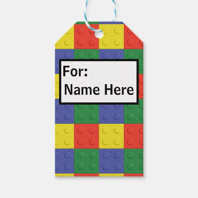 Building Blocks and Bricks Name Tag (Front)