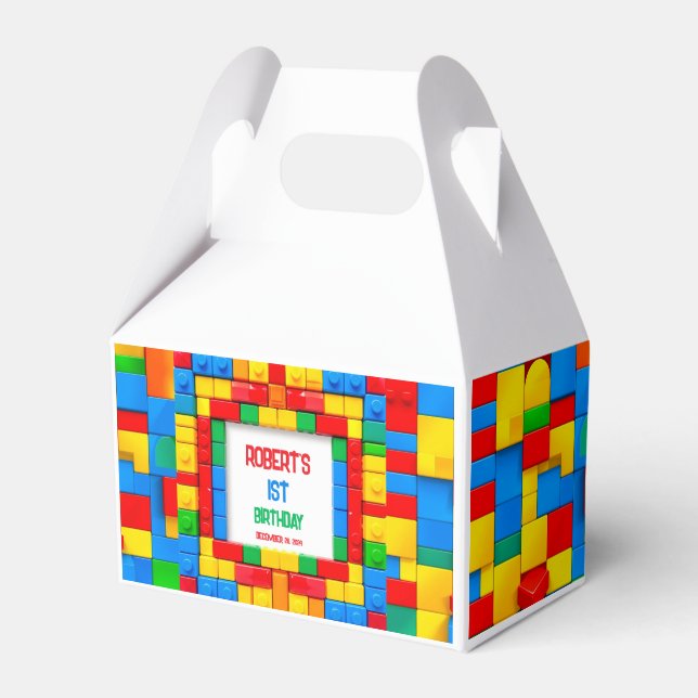 Building Blocks BIRTHDAY Favor Box (Front Side)