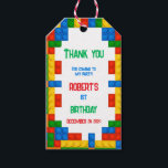 Building Blocks Birthday Gift Tags for Kids<br><div class="desc">These fun and colourful Building Blocks Birthday Gift Tags are the perfect finishing touch for your child's party favours and presents. Inspired by classic toy blocks, the bold design is ideal for any building-themed birthday celebration. Each tag is printed on durable cardstock and features vibrant colours that kids will love....</div>