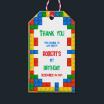 Building Blocks Birthday Gift Tags for Kids<br><div class="desc">These fun and colourful Building Blocks Birthday Gift Tags are the perfect finishing touch for your child's party favours and presents. Inspired by classic toy blocks, the bold design is ideal for any building-themed birthday celebration. Each tag is printed on durable cardstock and features vibrant colours that kids will love....</div>