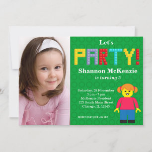 Building Blocks birthday Invitation