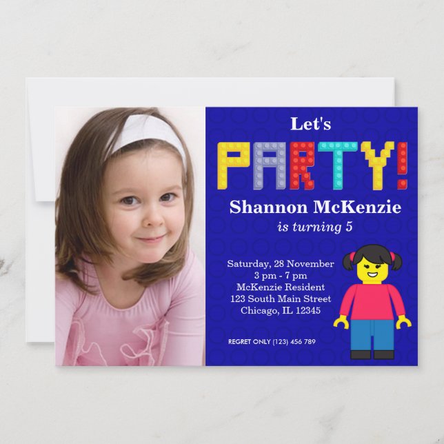 Building Blocks birthday Invitation (Front)