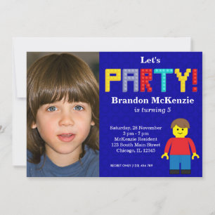 Building Blocks birthday Invitation