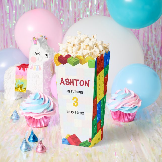 Building Blocks Birthday Invitation, Boys Birthday Favor Box (Party)