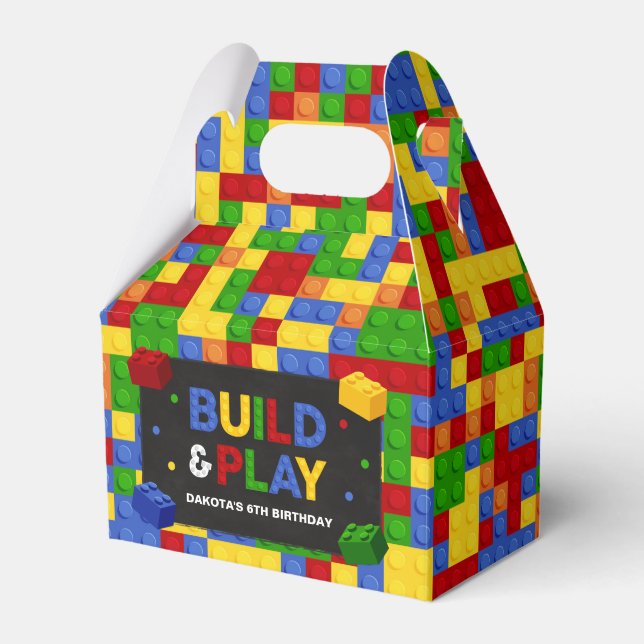 Building Blocks Birthday Party Favour Box (Front Side)