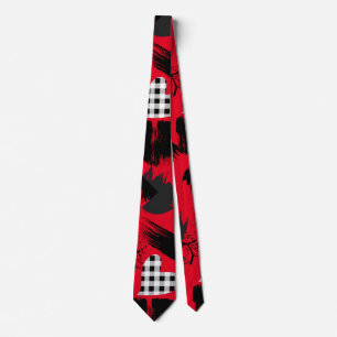 building blocks.Black and White.w.01x4 Red BG Tie