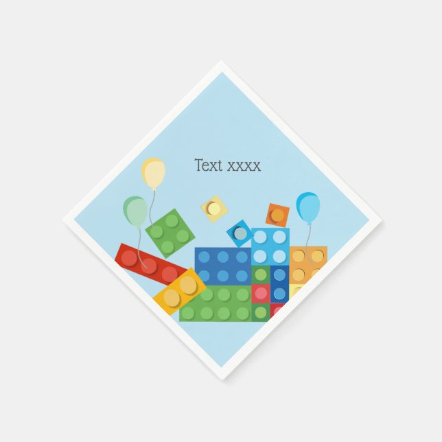 building blocks, block, toy brick napkin (Corner)