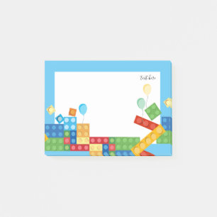 building blocks, block, toy brick post-it notes