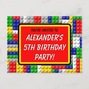Building Blocks Boy's Birthday Party Invitation