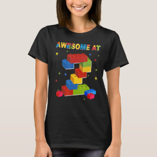 Building Blocks Bricks 2 Years Old Awesome 2nd Bir T-Shirt