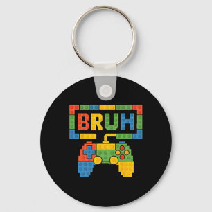 Building Blocks Bruh Boys Kids Birthday Brick Buil Keychain