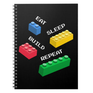 Building Blocks, Eat Sleep Build Repeat Notebook