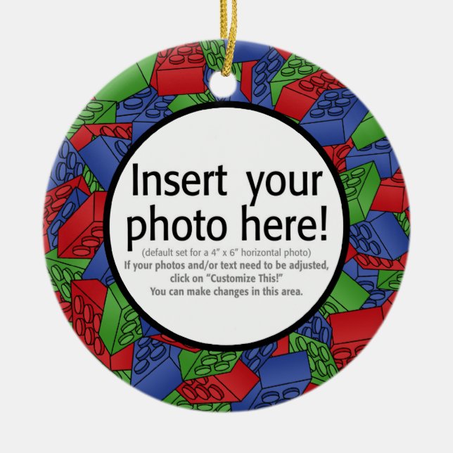 Building Blocks Illustration - SINGLE-SIDED Ceramic Ornament (Front)