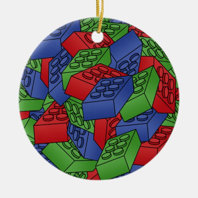 Building Blocks Illustration - SINGLE-SIDED Ceramic Ornament (Front)