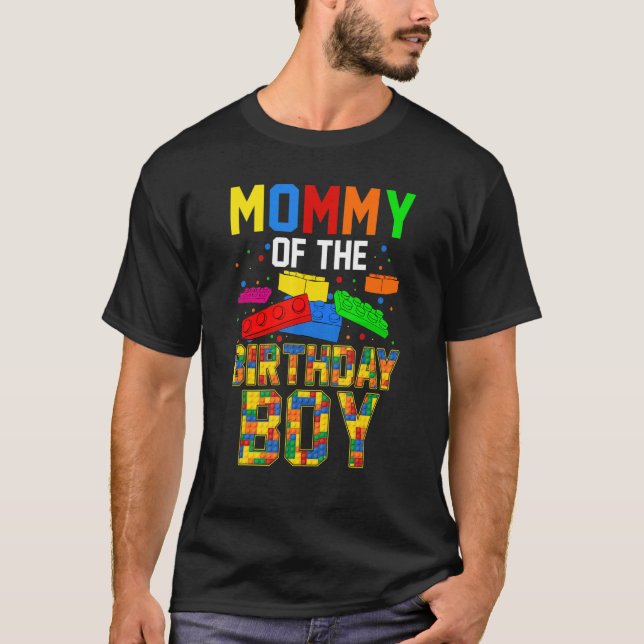 Building Blocks Matching Family for Mom on Birthda T-Shirt (Front)