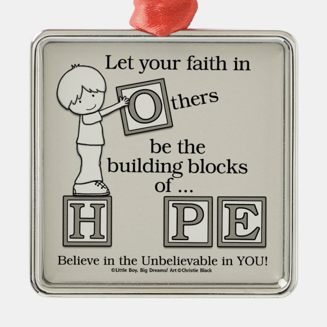 Building Blocks of HOPE Metal Ornament (Front)