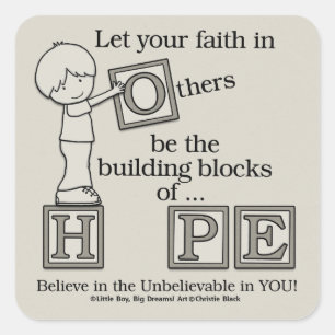 Building Blocks of HOPE Square Sticker