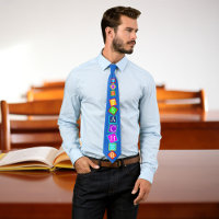 Building Blocks Personalized Colors Teacher Tie