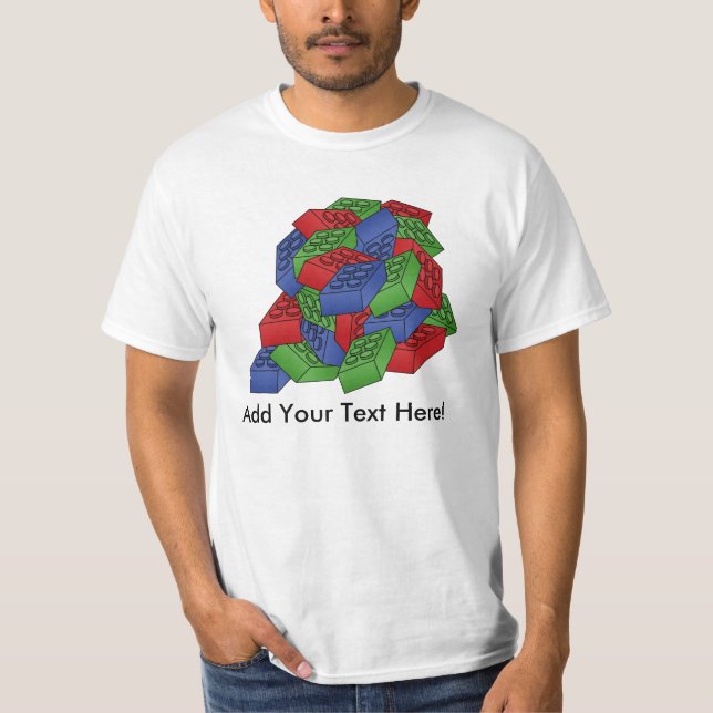 Building Blocks Pile - Vector Illustration T-Shirt (Front)