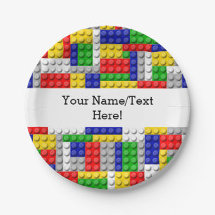 Building Blocks Primary Color Boy's Birthday/Party Paper Plate