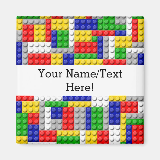 Building Blocks Primary Colour Boy's Birthday/Part Magnet (Front)