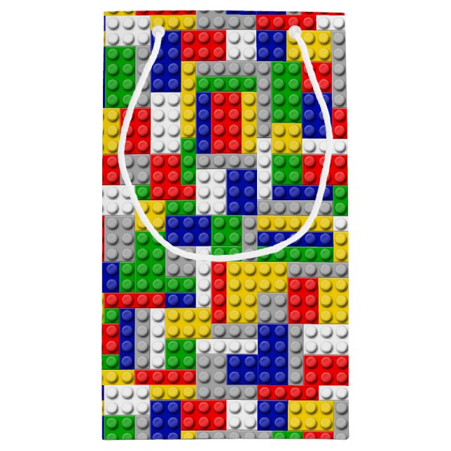 Building Blocks Primary Colour Boy's Birthday/Part Small Gift Bag (Back)