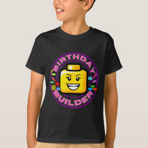 Building Brick Birthday Builder Blocks Bricks Figu T-Shirt