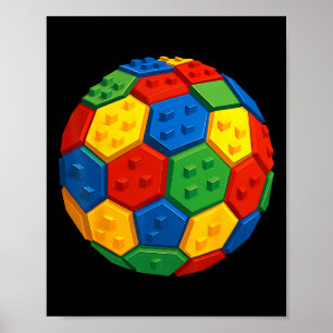 Building Brick Blocks Soccer Fan Building Construc Poster