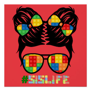 Building Brick Shirt   Leopard Print Messy Bun