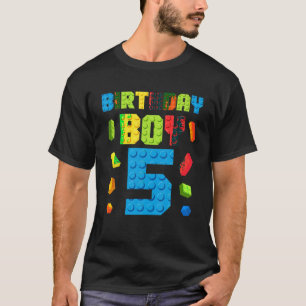 Building Bricks 5th Birthday Boy 5 Five Year Maste T-Shirt