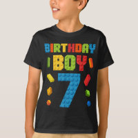 Building Bricks 7th Birthday Boy 7 seven Year 