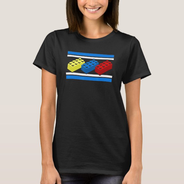 Building Bricks Blocks Master Builder Engineer Con T-Shirt (Front)