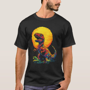 Building Bricks Dinosaur T Rex Family Matching  T-Shirt