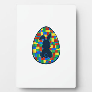 Building Bricks Easter Egg Bunny Boys Girl Family  Plaque
