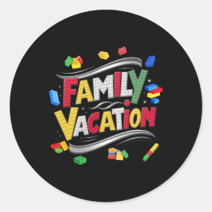 Building Bricks Family Vacation Matching Master Bu Classic Round Sticker