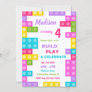 Building Bricks Invitations, Blocks Invitations