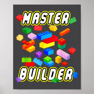 Building Bricks Master Builder Construction Block  Poster