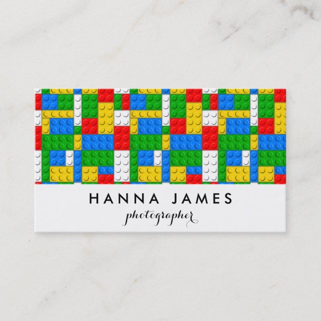 Building Bricks Pattern Personalized Business Card (Front)