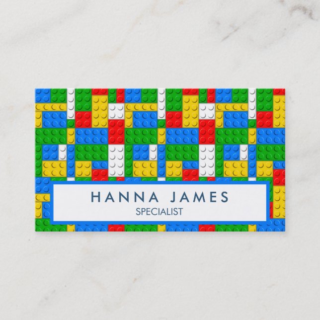Building Bricks Pattern Personalized Business Card (Front)