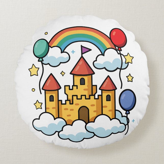 Building Castles in the Sky Round Pillow (Front)