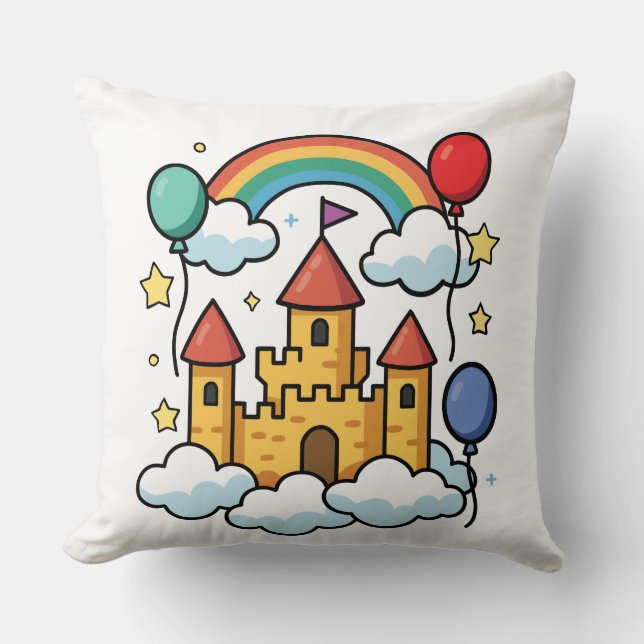 Building Castles in the Sky Throw Pillow (Front)