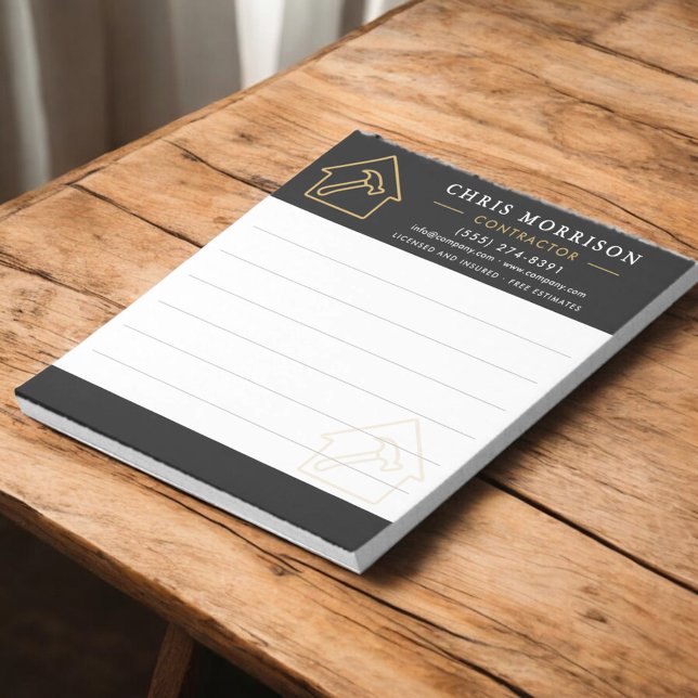 Building Construction Black Gold Notepad (Creator Uploaded)