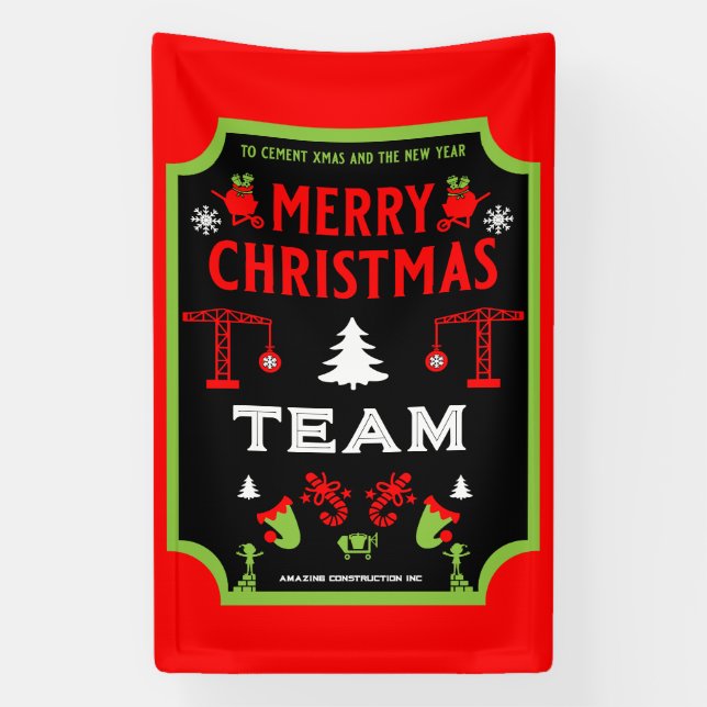 Building Construction Christmas Banner (Vertical)